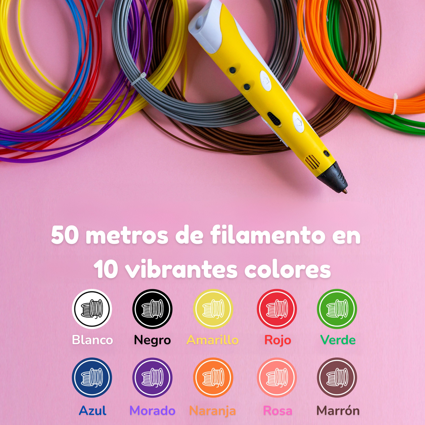 Filamento de colores para Pluma Mágica 3D